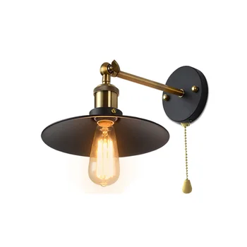 Vintage Jern Edison væglampe med Træk i Kontakten Amerikansk Stil Loft Lys Stue, Bar, Spisestue væglamper gratis Fragt