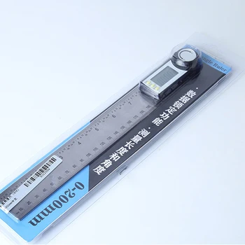 200 mm Rustfrit Stål Digital LCD-Hældningsmåler Vinkel Meter Lineal Hældningsmåler Skala Electron et goniometer Vinkelmåler Vinkel Finder