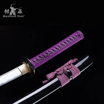 Ægte Japansk Katana-1045 Carbon Steel Blade Full Tang knivskarpe-41 Inches Samurai Sværd-Håndlavet Nye ANKOMST-Dyb Lilla