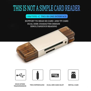 Legering 2-I-1 USB-Kortlæser Universal Micro TF/SD-Kort Læser Telefon Forlængelse Overskrifter Adapter til Samsung Xiaomi Huawei-Telefoner