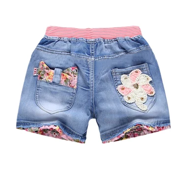 2021 Sommeren Kid Korte Denim Shorts Til Piger Fashion Girl Kort Prinsesse Jeans Bukser Børn Piger Shorts Blomst Piger Tøj
