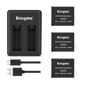 1150 mAh Oprindelige Kingma lithium Batteri Til Insta 360 X Kamera +2 Slots usb-Kabel Hurtig Oplader Til Insta360 One X Accessores