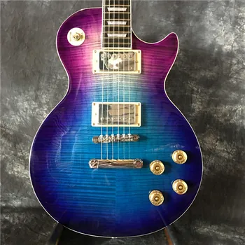Høj kvalitet elektrisk guitar. Tiger mønster, multi-farver, farver kan tilpasses, lille øje bro, gratis fragt