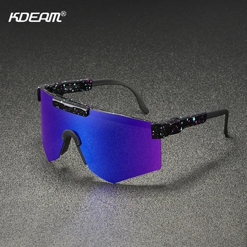 KDEAM Uindfattede Overdimensionerede Solbriller Et Stykke Polariseret Cool TR90 Sport Kørsel Nuancer Spejl UV400 Goggle Med Gratis Box