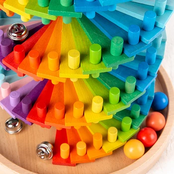253pcs Træ-Blokke Rainbow Stabling Legetøj, Kids Kreative Bolden Spillet Jenga Blokke Baby Montessori Pædagogisk Legetøj for Børn