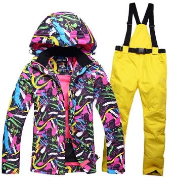 Winte rhigh kvalitet Jakker kvinde Snowboarding vinter sports tøj, ski sæt Vandtæt tyk-30 varm passer Jakker + bukser