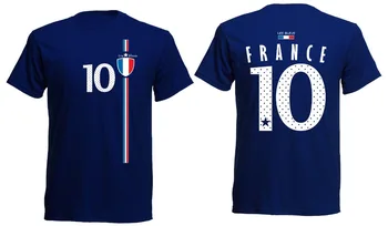 2019 Mode Rund Hals Tøj Fodboldspiller Frank Reich T-Shirt Navy St-1 Soccer Jersey Trikot Frankrig Nummer 10 Mænds T-Shirt