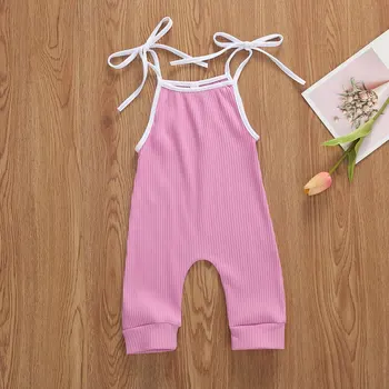 AA 2020 Nyfødte Rompers Baby Piger Drenge Solid Farve Jumpsuits uden Ærmer Spædbarn Romper Børn Sommer Tøj