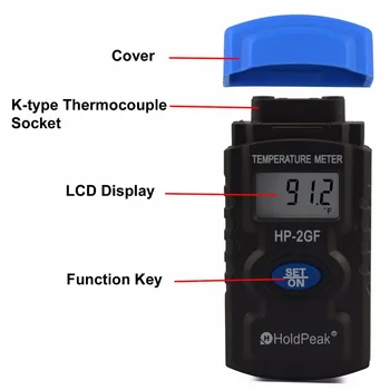 HoldPeak HP-2GF Luftfugtighed Temperatur Meter Mini-LCD-Digital Temperatur Udendørs Indendørs Hygrometer Tester Med Dato Optag
