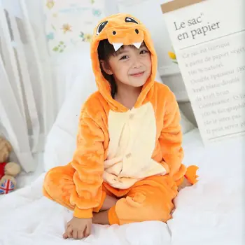 Børn Kigurumi Charmander Dinosaur Børn Piger Dreng Pyjamas Nattøj Dyr Tegnefilm Onesie Kostume Buksedragt