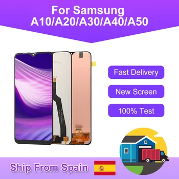 OEM-AMOLED For Samsung Galaxy A10, A20 A30 A40 A50 LCD Touch Skærm Digitalisere Montage skib fra Spanien
