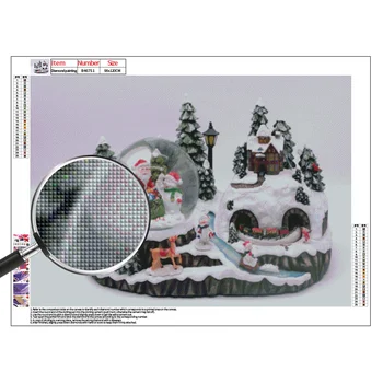 Sne Globe Jul Fuld Square, Runde Sten DIY 3D-Diamond Maleri Sæt Diamant Mosaik Broderi Rhinestone Design Billede