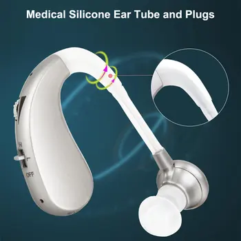 2 Tilstande Mini Genopladelige høreapparat, Hjælpemidler til Ældre Usynlige Digitale Trådløse BTE høreapparater Lyd Forstærkere Billige