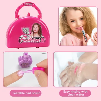 30STK Børn Makeup Kit Vaskbar Kosmetiske Foregive Spille Sæt med Håndtaske for Børn Småbørn Piger Fødselsdag Xmas nytår Gave