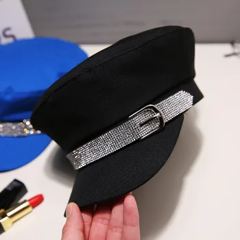 2019 Mode Kvinders Hat Flad top Militære Hat Foråret Efteråret Sailor Hat Til Kvinder Ottekantede Cap Unge Studerende Hat Kvindelige
