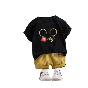 Toddler Baby Drenge Tøj Sæt Sommer Mode Drenge Mickey Tegneserie T-shirt Og Jeans, Sport Passer til Børn Bomuld Tøj Sæt