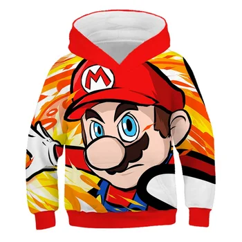 Seneste Harajuku Klassiske spil Super Mario barn Drenge og piger hættetrøjer Super Smash Bros 3D-t-shirt hip hop streetwear