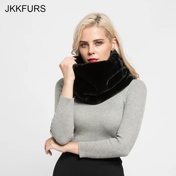 2021 Kvinder Faux Pels Tørklæde Efterår og Vinter Varm Mode Afslappet Sjaler Kunstig Pels Ring Forfang S7137