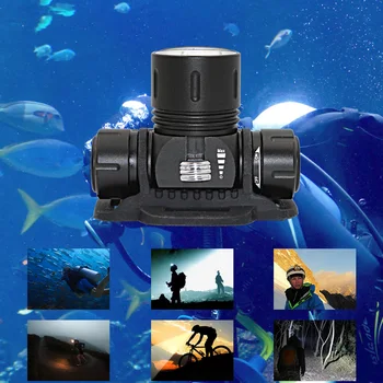 Undersøiske Vandtæt Dykning Lommelygte, Pandelampe XM-L2 LED 1200 Lumen brænderhovedet Lys Bruge 18650 Li-ion Batteri