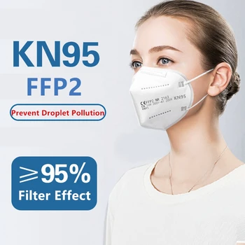 50stk KN95 Masker CE-Certificeret FFP2 Facial ansigtsmaske 5 Lag Beskyttende Filter Sundhedspleje 95% Mascarillas Munden Masker For Ansigtet