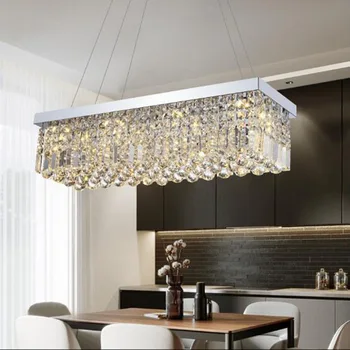 LED-Moderne Rektangulær Krystal Lysekrone lampe Lampe Hængende Lampe til Stue, Spisestue, Restaurant Dekoration