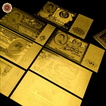 Guld Folie Sedler, Rusland 1 3 5 10 25 50 100 Rubel Valuta, der er Indstillet til afhentning Engros