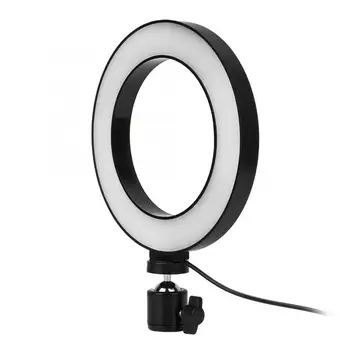 Irio Nye 6-tommer LED-Ringen Lys Stue Broadcast Selfie Udfylde Runde Lampe kan Dæmpes 3 Lys-Modes Selfie Udfylde Lampe
