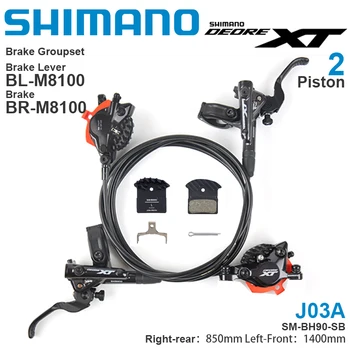 Shimano XT M8100 Hydraulisk Bremse Groupset BL-M8100 BR-M8100 2 Stemplet BR-M8120 4 Stemplet Cykel skivebremse for MTB mountainbikes