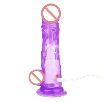 Blød Realistisk Dildo Vibrator Roterende Varme-Kæmpe Dildo sugekop Vaginal Anal Massage Blød Penis Voksen Sex Legetøj til Kvinder