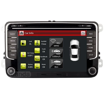Bilen Multimedia-afspiller 2 Din Bil DVD til Volkswagen Golf Polo Passat b6 b7 Tiguan octavia bluetooth-rat, radio gps