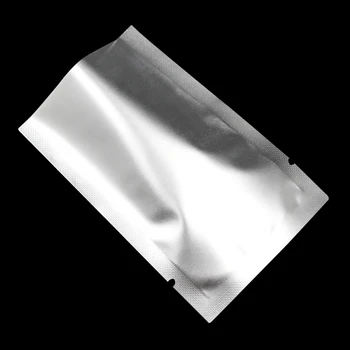 200Pcs Mat Sølv Guld Open Top Aluminium Folie Emballage Pose Mylar Folie Fladskærms Heat Seal Mad Retails Opbevaring Emballage Pose