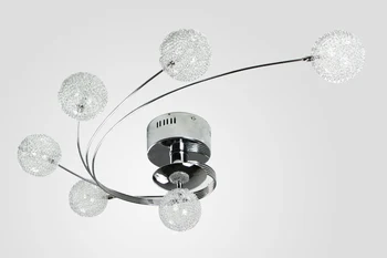 Moderne Aluminium wire LED loft lysekrone glas eller K9 crystal lampeskærm glansmetalpræparater køkken lumiere avize led lampe