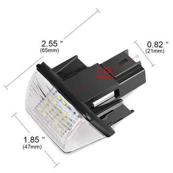 2stk fejlfri LED Licens Nummer Plade Lys Lampe Lyse Hvide For Peugeot 206 207 306 307 406 407 For Citroen C3 C4 Picasso