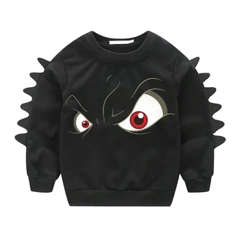 Mode Sweatshirt Børn Dreng med Lange Ærmer Bomuld Sort Øje Print Sweater Baby Tegnefilm Toddler Drenge Tøj