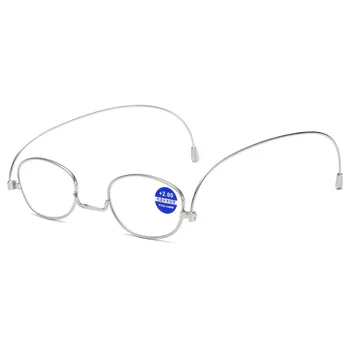 Seemfly Anti Blå Lys Læsning Briller Roterende Presbyopic Briller Med Lomme Metal Langsynethed Forestilling Unisex Briller
