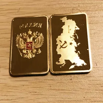 5 stk Rusland kort bar 1 Oz 50 mm x 28 mm barren 24k guld belagt russiske guldbarrer bar souvenir-decoraion mønt