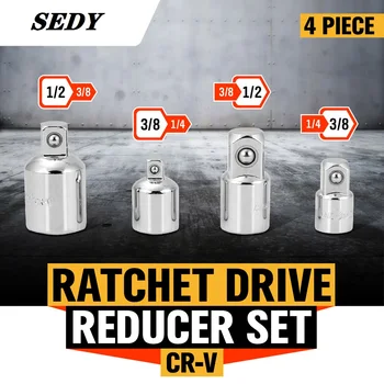 2020-SEDY 4stk Ratchet Skruenøgle Socket Skruenøgle Sæt Nøgler Adapter og Reducer Sæt Kørsel 3/8