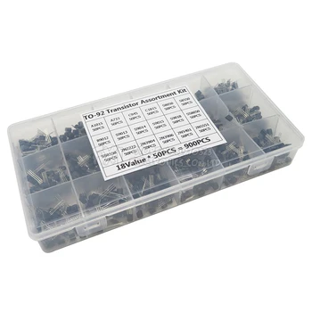 900PCS 18Values AT 92 Transistor Sortiment Kit hjxrhgal A1015 2N2222 C1815 S8050 2N3904 2N3906 S9012 Transistorer sat pack