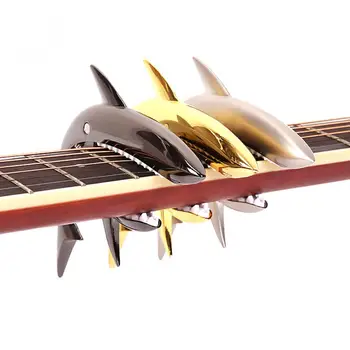 Zink Legering Metal Shark Guitar Capo Universal Hurtig Ændring Klemme for Guitar Ukulele TuningGuitar Capo