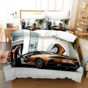 Racing bil Berømte bil 3D printet sengetøj sæt dynebetræk og pudebetræk, boligtekstiler luksus sengetøj sæt 3d digital udskrivning