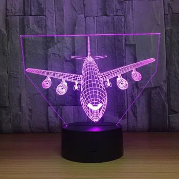 3D-Light Air Fly Model Kreative Night Light Touch Fly bordlampe LED Illusion Lampe Hologrammet i en vinkel til 7 Farver, Cool Legetøj nytår Gave