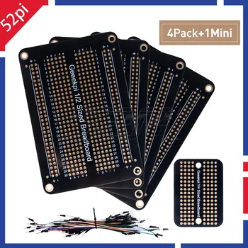 52Pi Prototype PCB Solderable Breadboard til Arduino og BYGGEMARKEDER Elektronik Projekter, Guld-Belagte (4 Pack + 1 / 4Mini yrelsen)