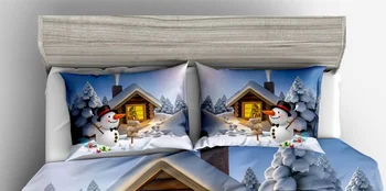 3D-Sengetøj sæt Twin Fuld Queen size bed Duvet cover sæt Gave til piger og Dreng Jul Snemand