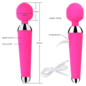 10 Tilstande Kraftfulde Mundtlige Klitoris Vibratorer Til Kvinder USB Charge AV Magic Wand Massager Vibrator Voksen Sex Legetøj Til Kvinde Masturbator