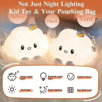 Night Lights Baby Indendørs Belysning med Touch Sensor Bløde LED Wall Børnehave Lampe LED Cloud Nightlight for Børn Gave Room Decor