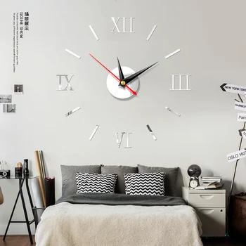 DIY-vægur Moderne Design Ure Ure 3D Akryl Spejl Klistermærker Stue Hjem Kontor Indretning Kvarts Nål Europa Horloge