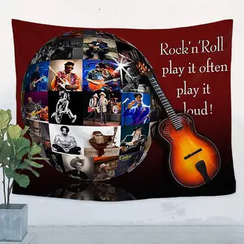 Mandala Væggen Hænger Vintage-Band Guitarist Vægmaleri Gobelin Hip-Hop, Jazz, Rock, Heavy Metal Musik Plakat