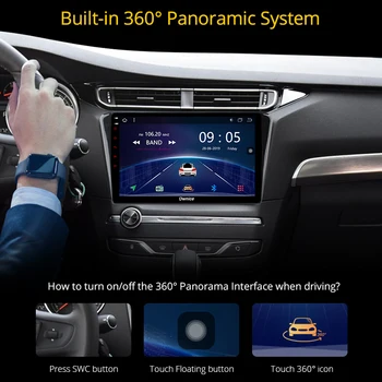 Ownice K5 Android 7.1 360 Panorama Udsigt System Universal Car Radio GPS-Navigation, DVD med 4 HD Bageste Backup Forside Kamera