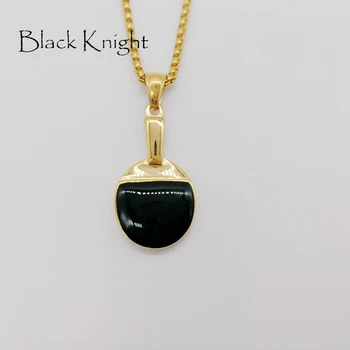 Black Knight herre sports gym bordtennis bat halskæde mode rustfrit stål bordtennis halskæde mode BLKN0660