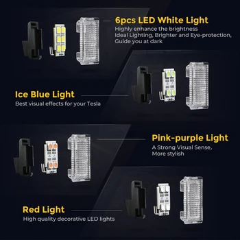 4stk Opgradere LED Interiør-Pærer Til Tesla Model 3 Model for Y-Model S-Model X Udskiftning Indendørs Kuffert Lys LED Lys